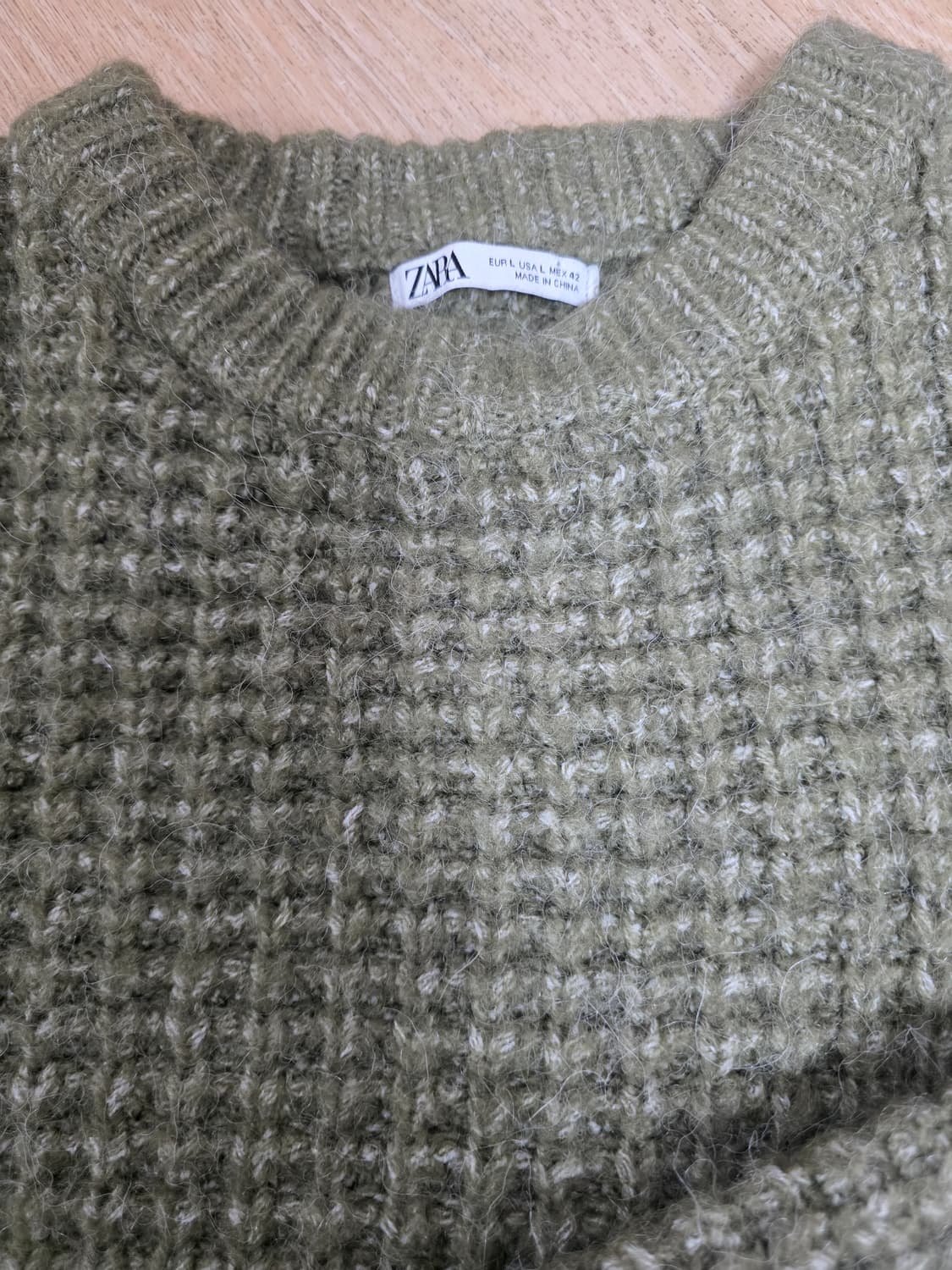 자라 알파카 블렌드 와플 니트 L 상품이미지2