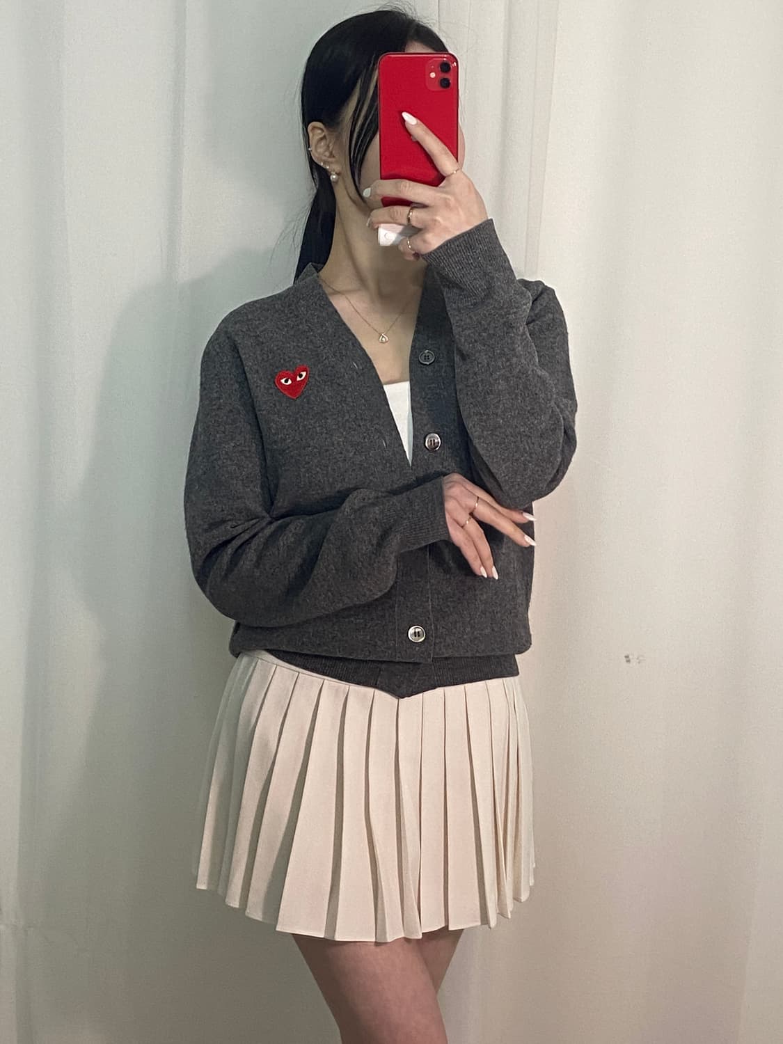 꼼데가르송 차콜 레드와펜 가디건 상품이미지2