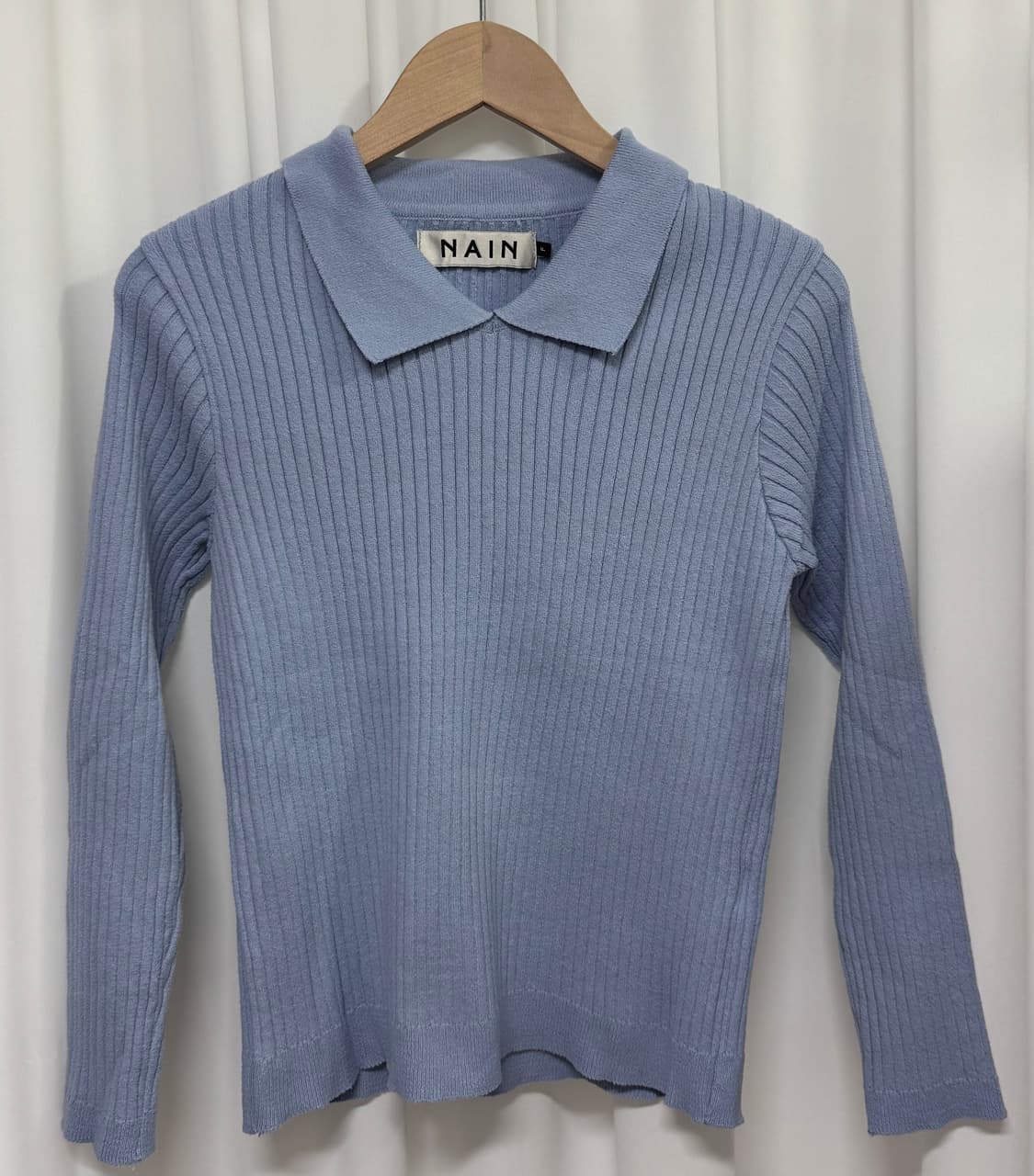 NAIN 나인 소라색 골지 니트  상품이미지1