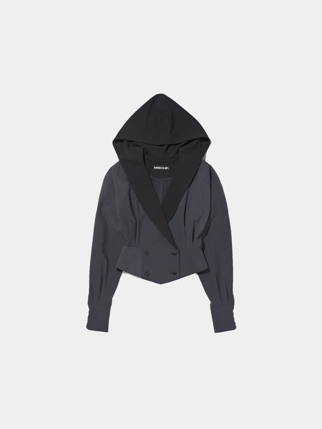 미스치프 케이프 후드 자켓 카키 다크 퍼플 상품이미지1