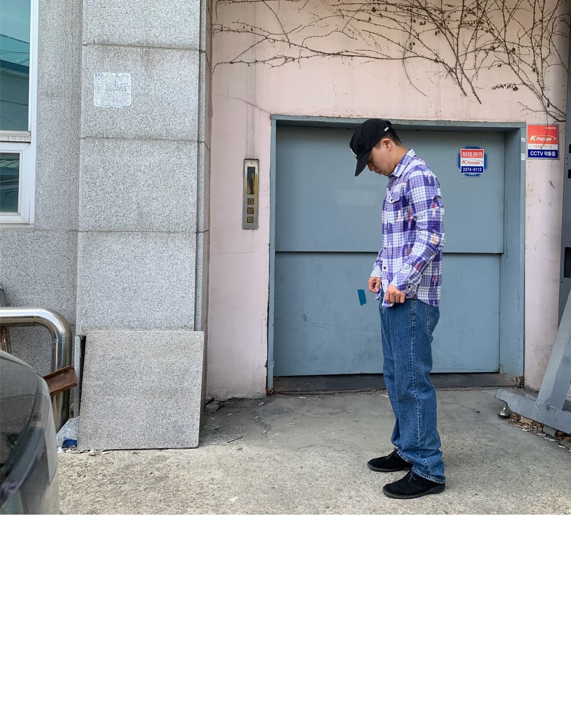 [TOMMY HILFIGER] blue plaid cotton shirt 상품이미지3