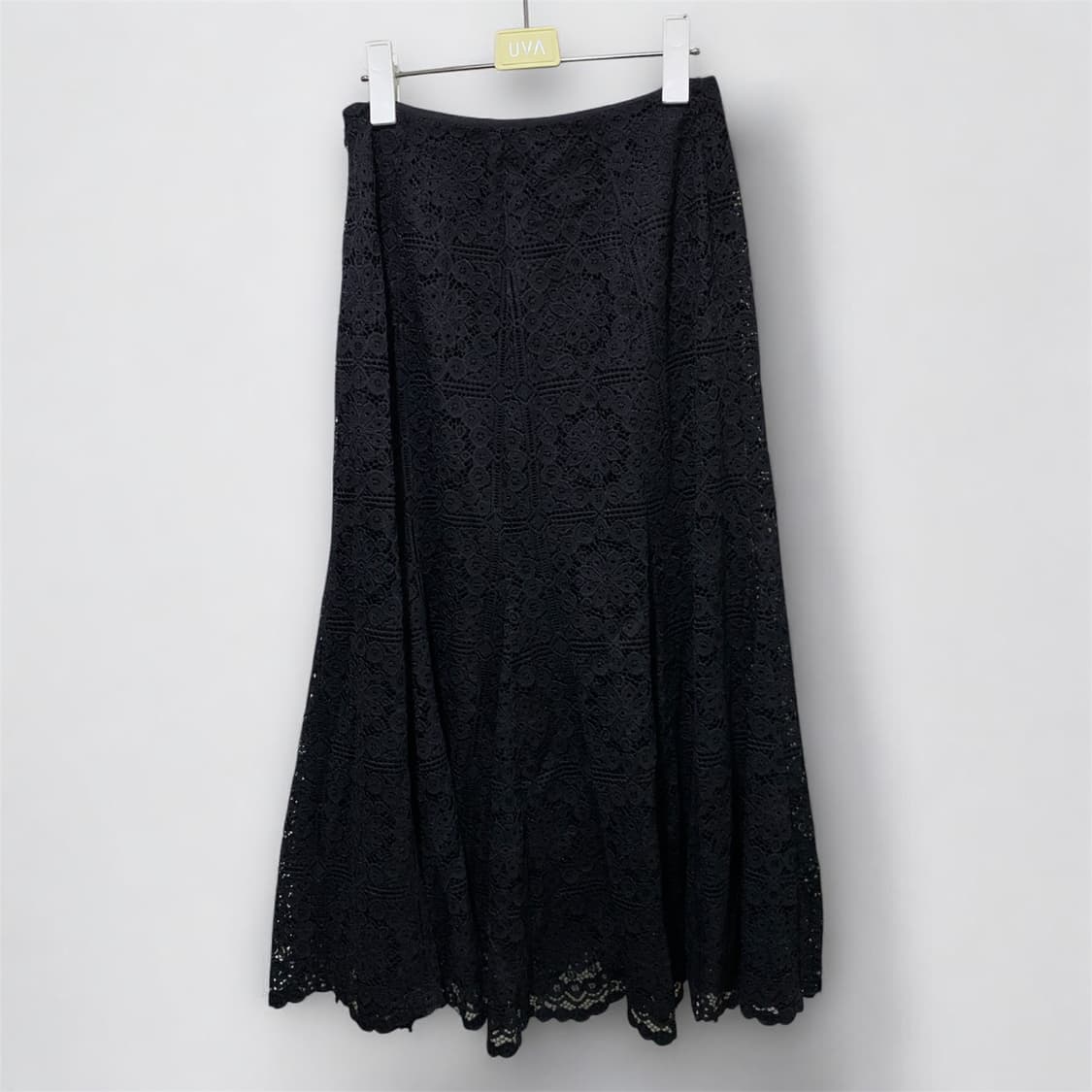 일본 블랙 레이스 미디 스커트 상품이미지1