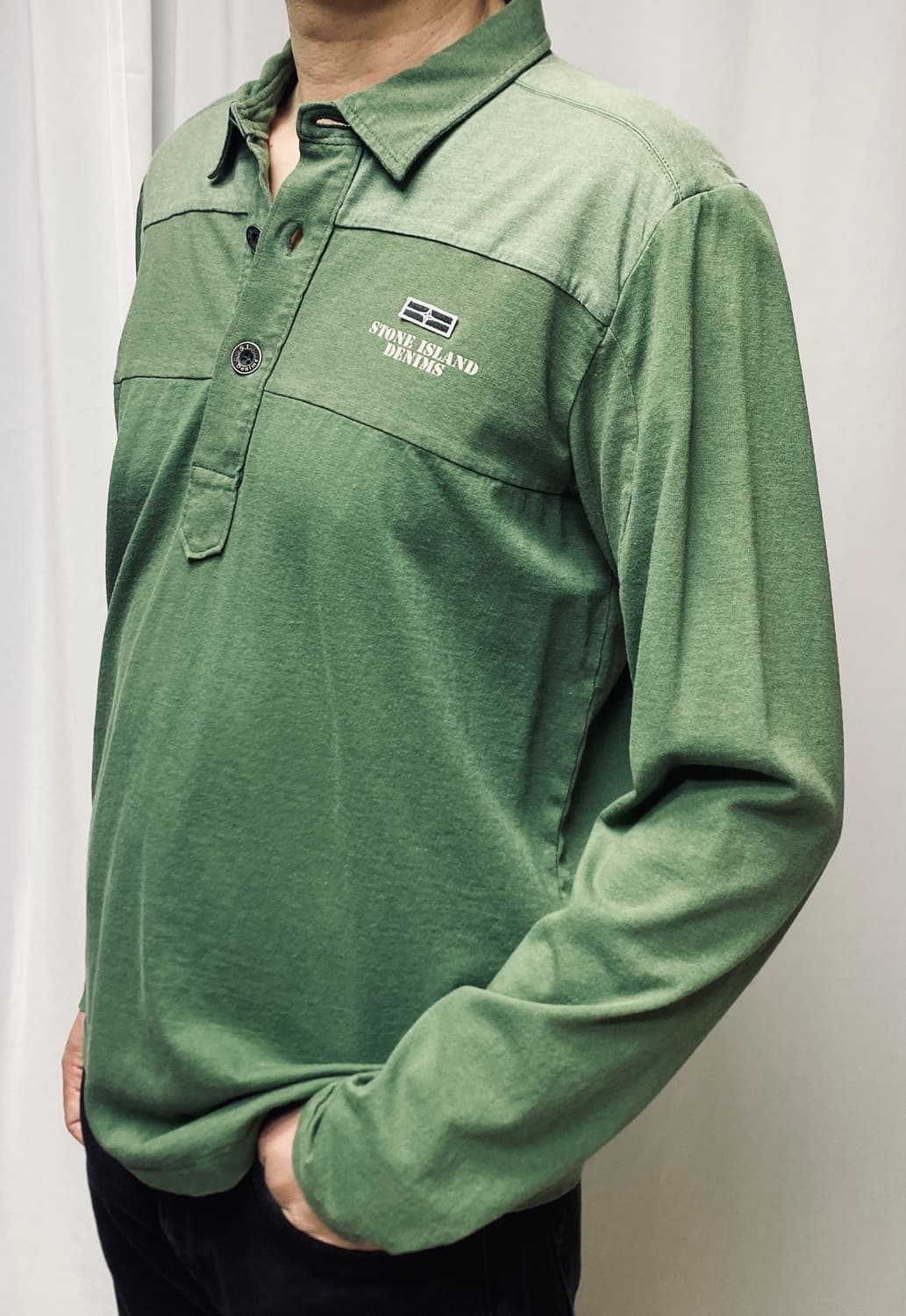 스톤아일랜드 데님 라인 - 면 100% 긴팔 카키 티셔츠 105 XL 상품이미지2