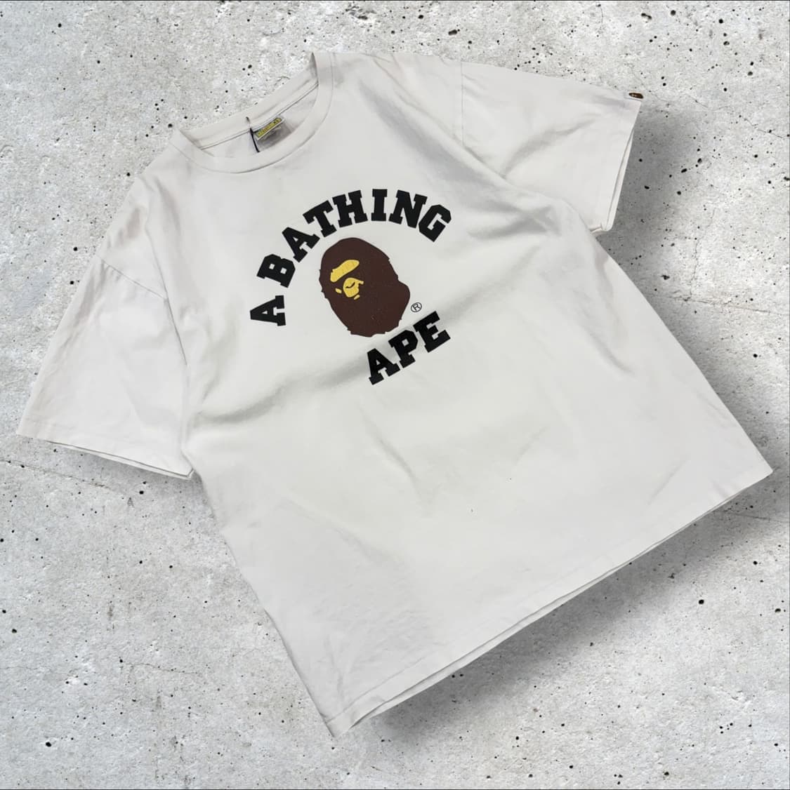 [XL] 베이프 컬리지 반팔 티셔츠 화이트 D447 상품이미지1