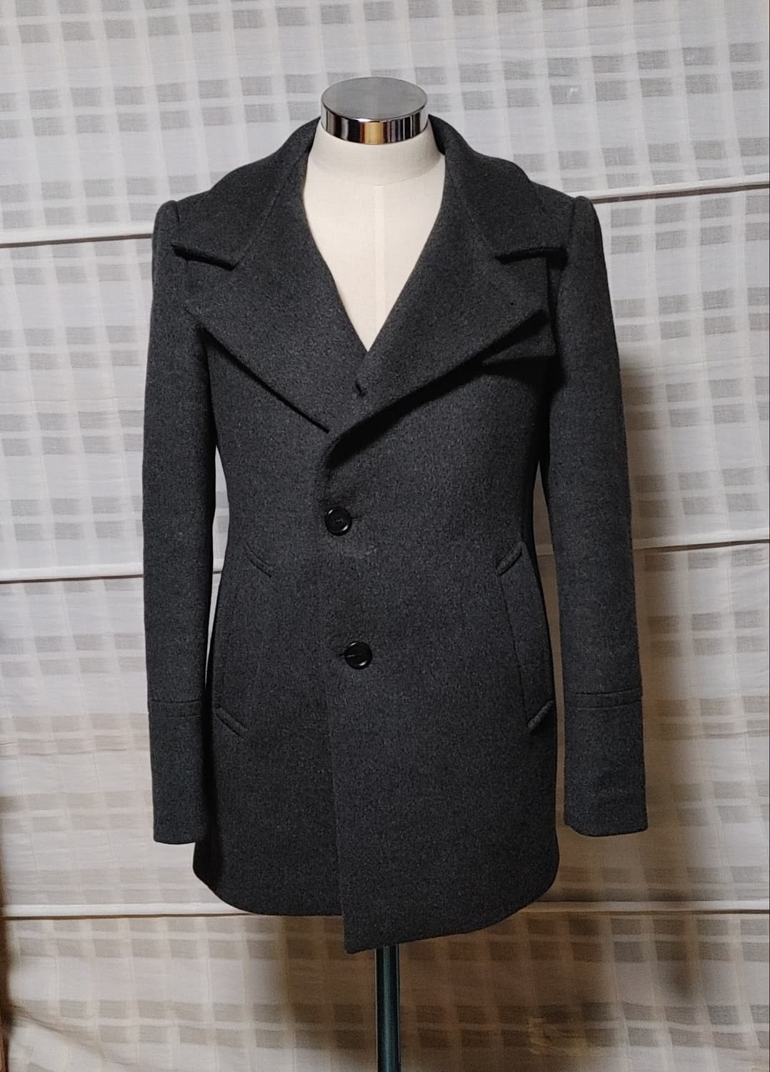 (한섬) 타임 옴므 챠콜 피코트 95 / 캐시미어 블렌디드 상품이미지3