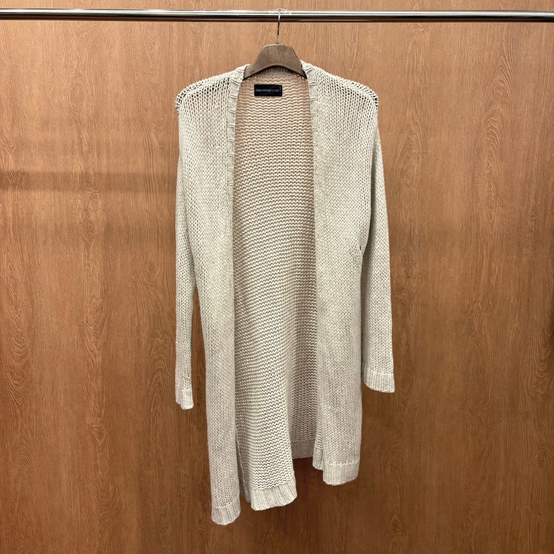 쟈딕 앤 볼테르 긴팔 롱 가디건 오픈 프론트 와플 텍스처 디테일 베이지 상품이미지2