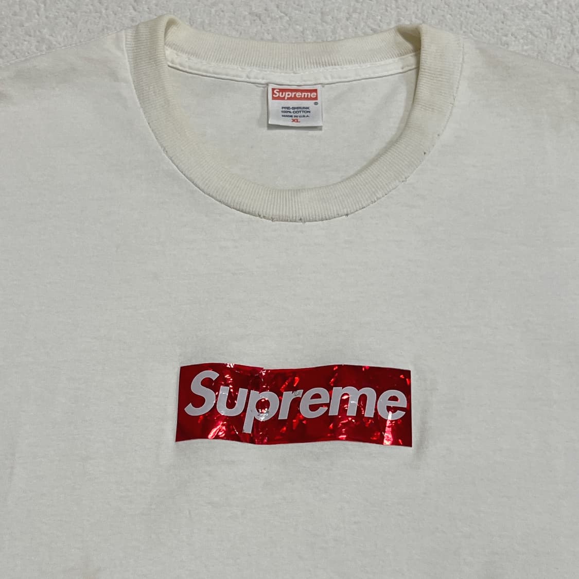 슈프림 2006 홀로그래픽 박스로고 티셔츠 흰빨 상품이미지2