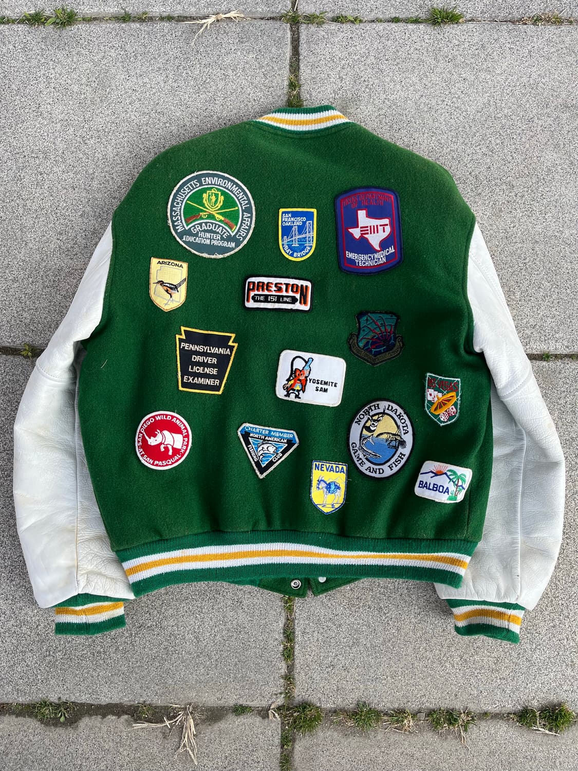 80s USA Butwin 빈티지 패치워크 바시티 자켓 상품이미지2