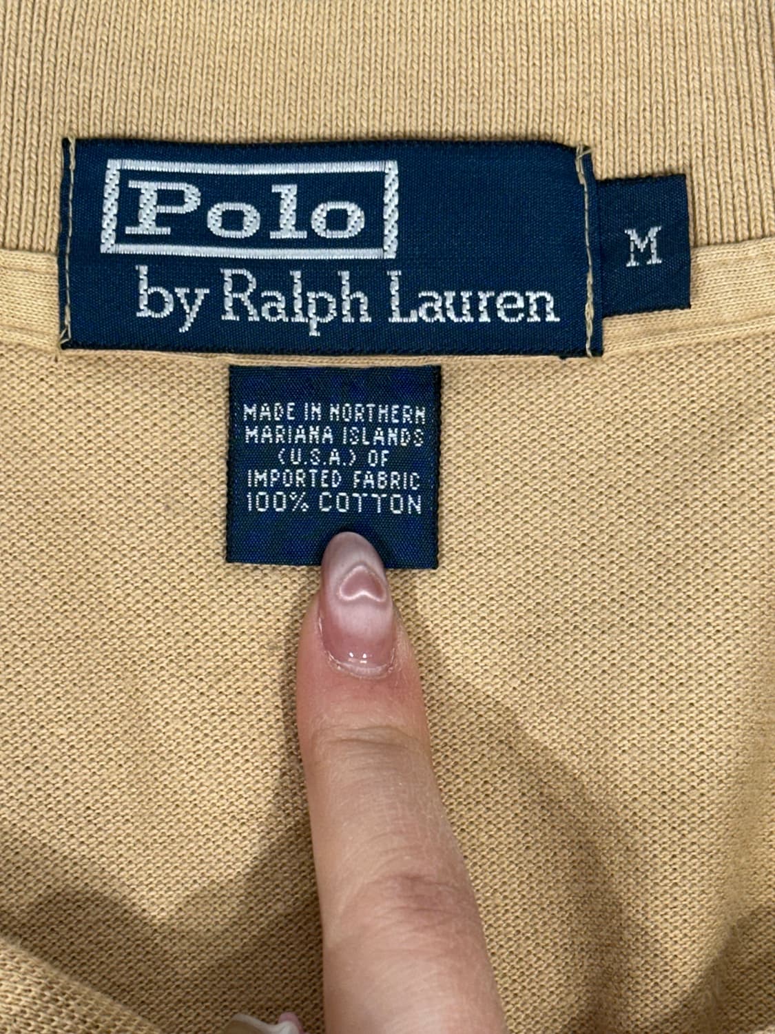폴로 랄프 로렌 베이지 반팔 피케이티 카라티 M 상품이미지7