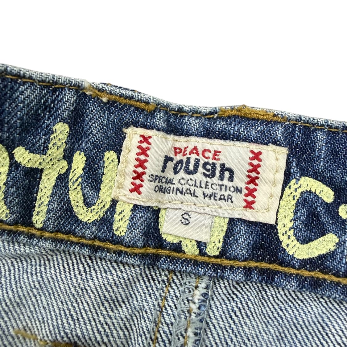 JPN rough 러프 하구미 딸기 자수 데님 미니스커트 상품이미지7