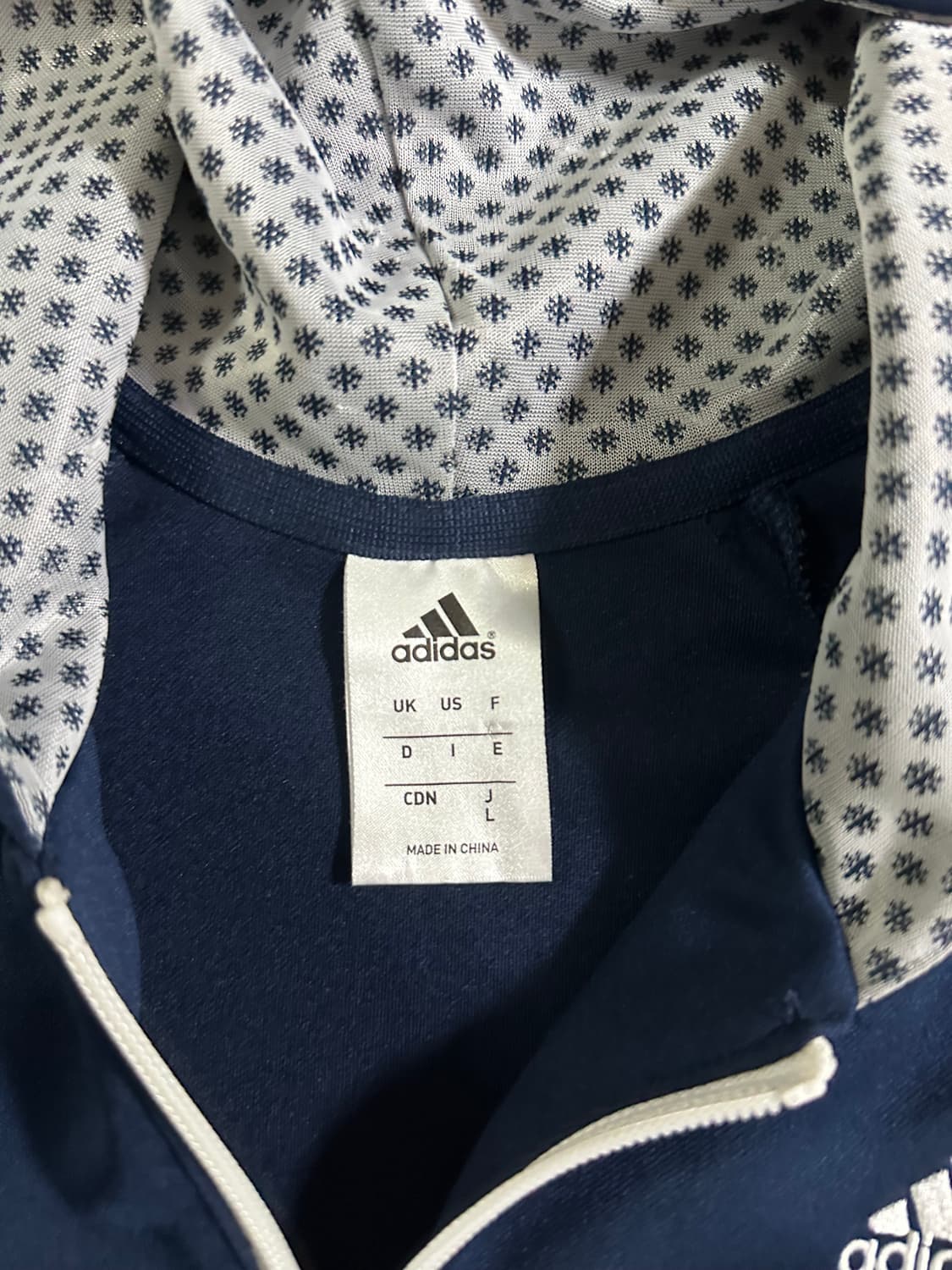 adidas 패턴 네이비 후드 트랙 자켓 상품이미지4