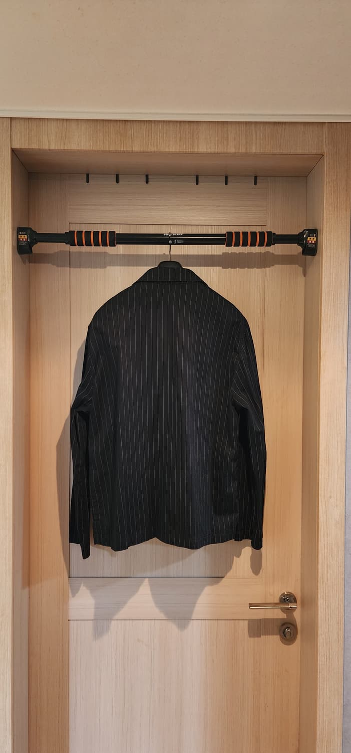 자라 블랙 핀스트라이프 코튼 워크 자켓 L 상품이미지2