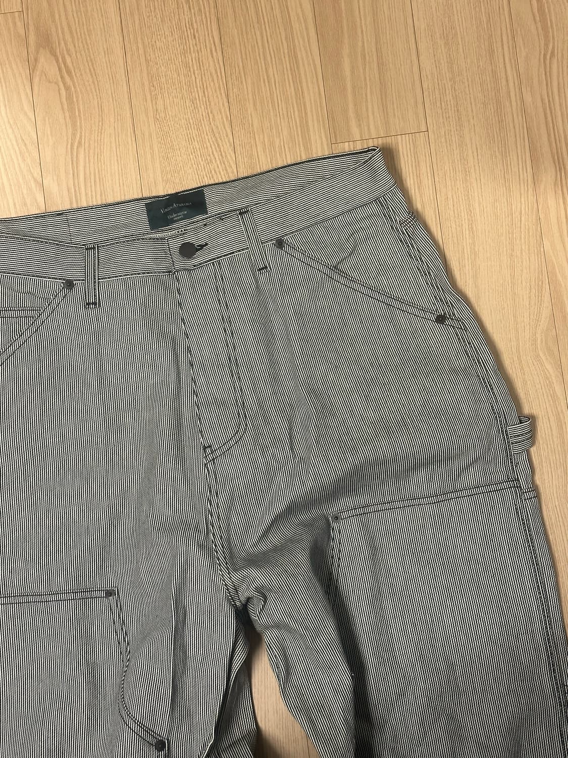 1) 언더마이카 스트라이프 더블니 워크 팬츠 상품이미지1