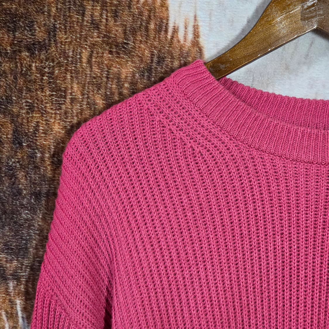 빈티지 핫핑크 오버핏 니트 상품이미지2