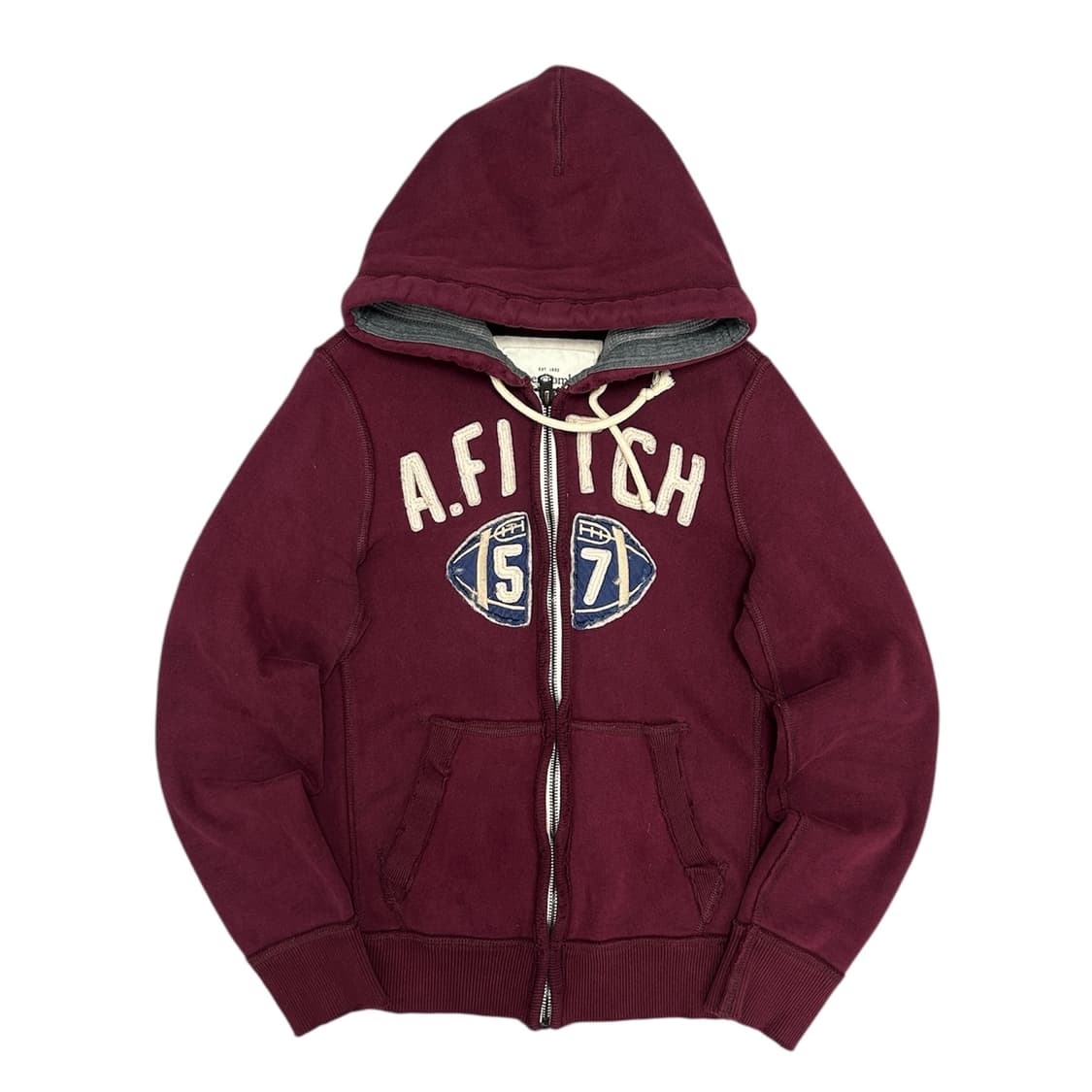 아베크롬비 데미지 디테일 버건디 후드집업(M) 상품이미지1