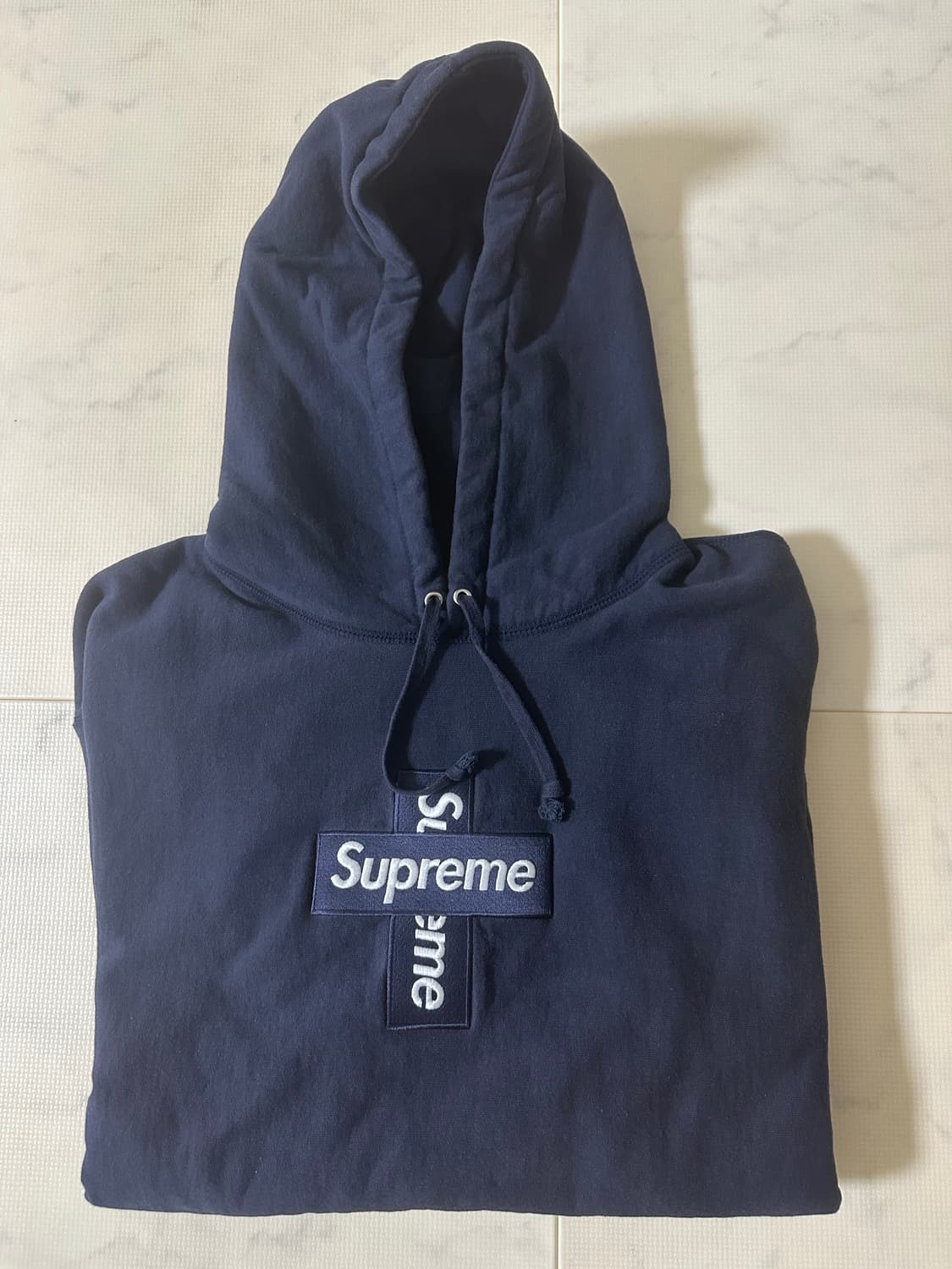 슈프림 크로스박스로고 후드 네이비xl 상품이미지1