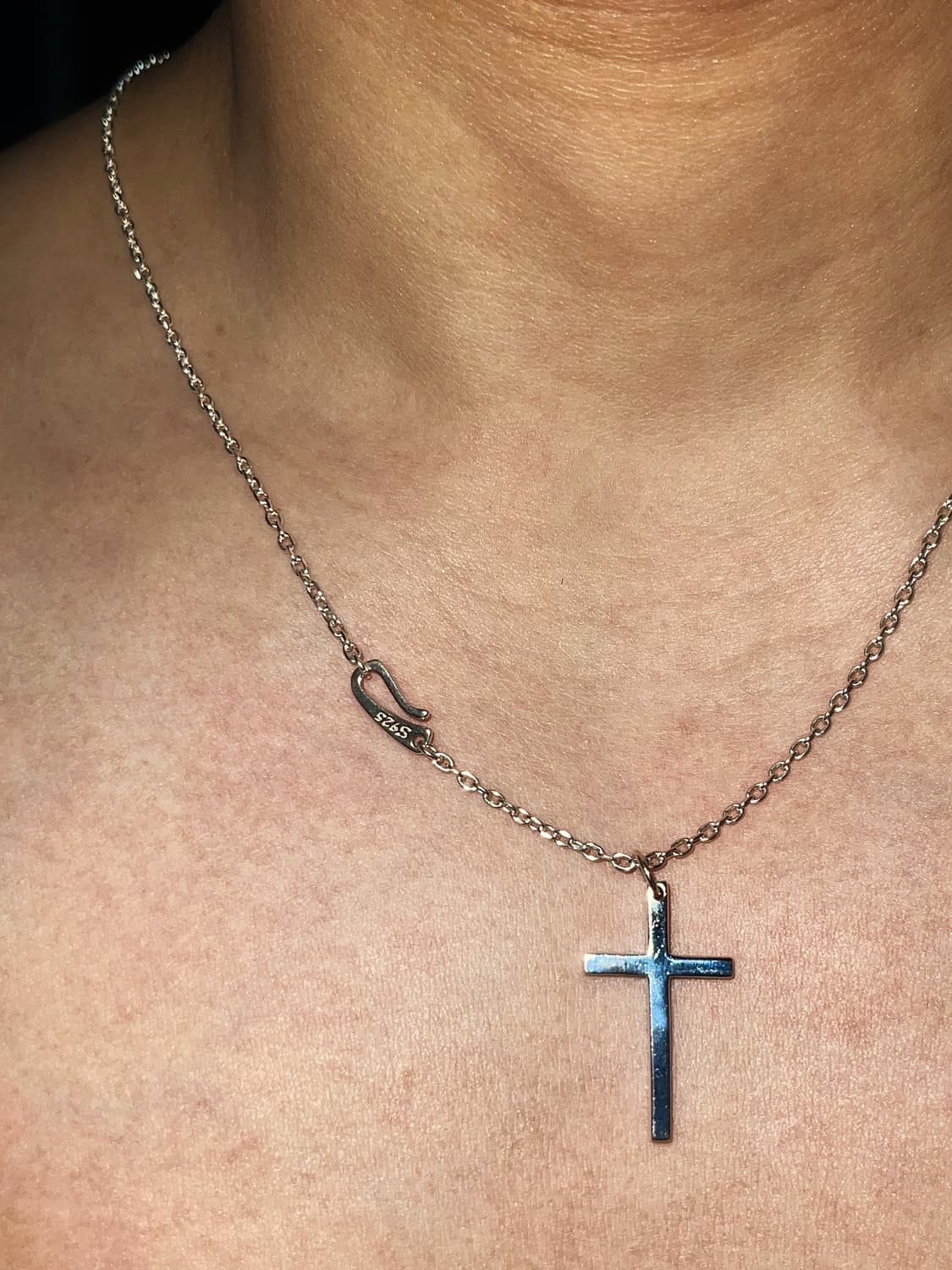 미니멀 크로스목걸이 925실버 남여공용 은목걸이 상품이미지1