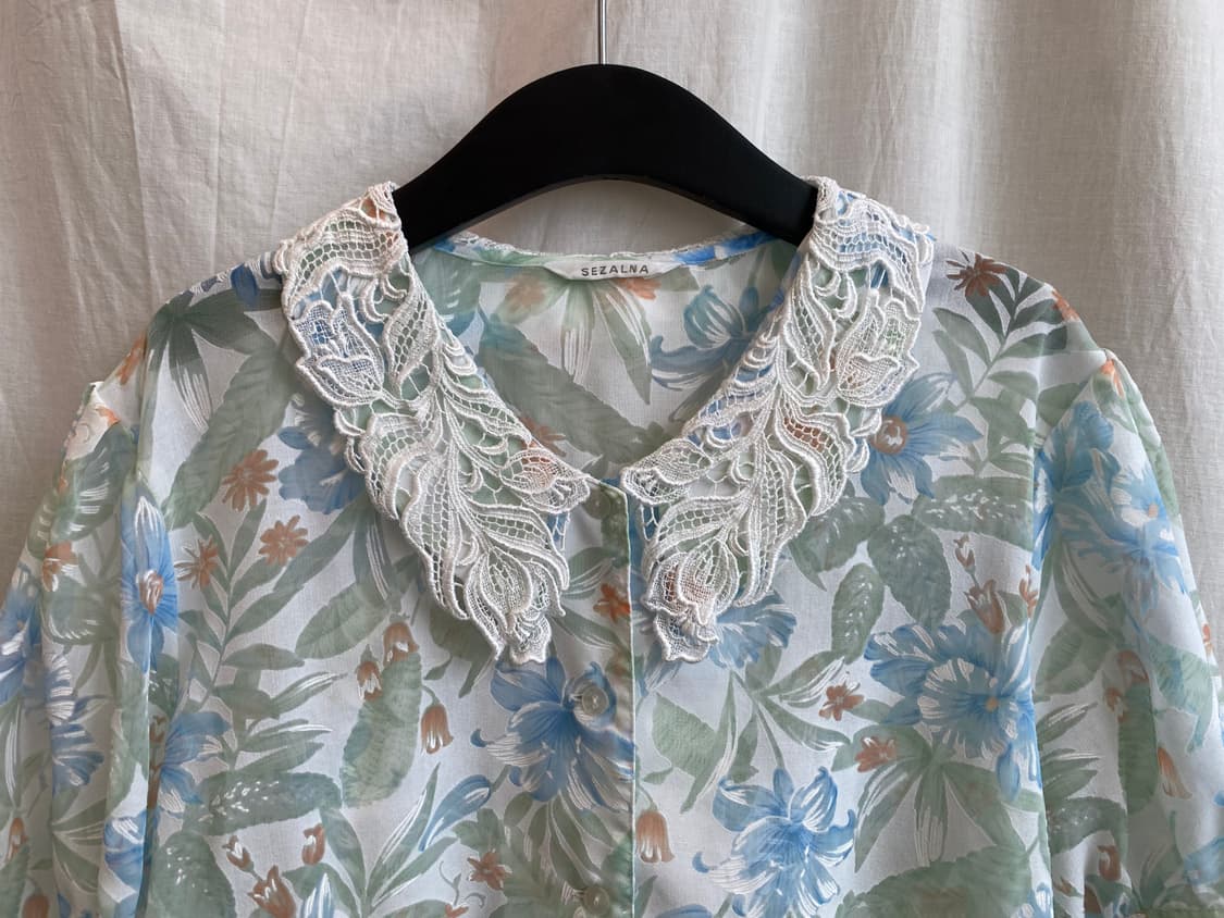 SEZALNA 플라워 반팔블라우스(L-XL) 상품이미지4