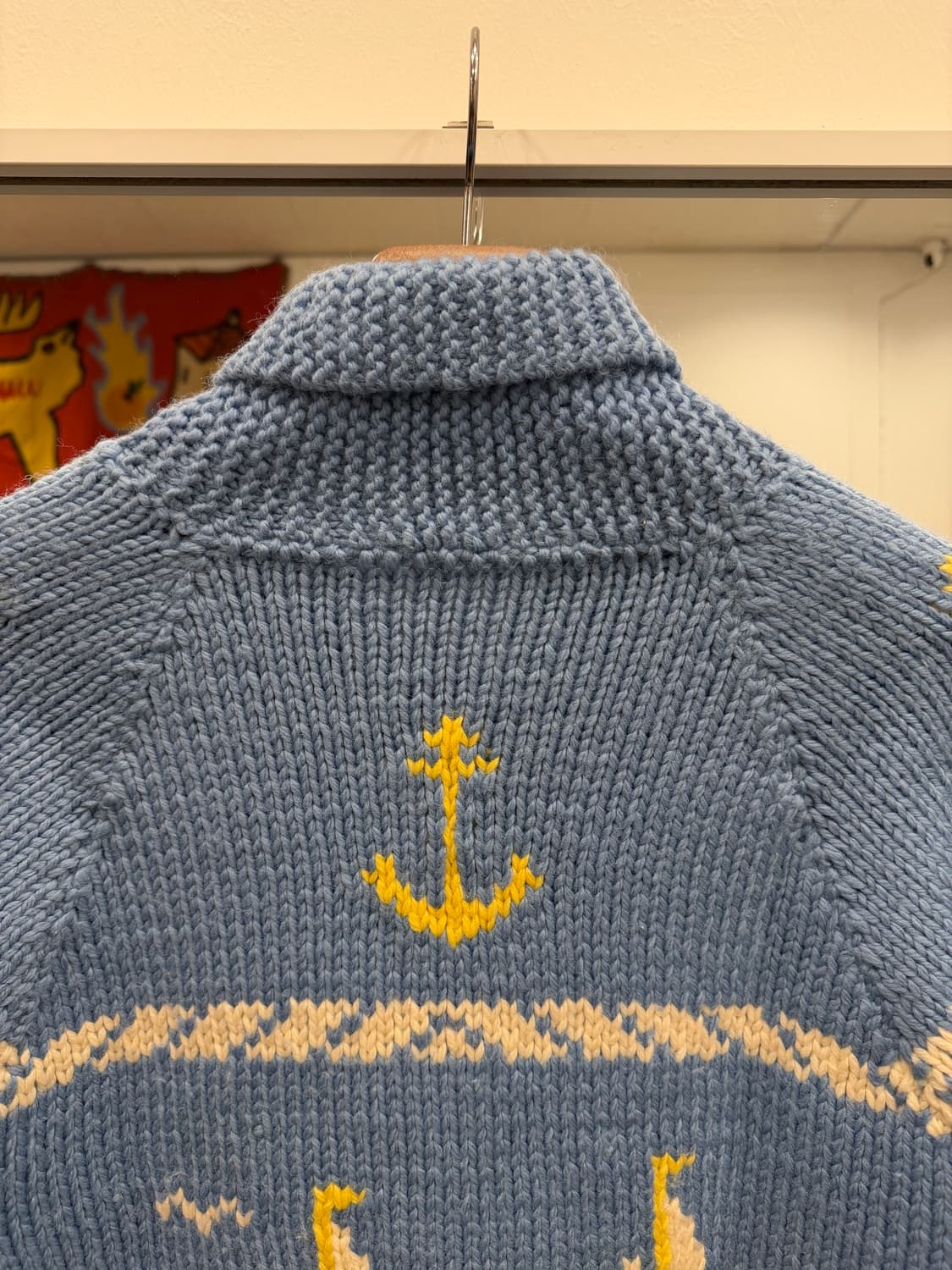 70s Vtg 빈티지 헤비울 코위찬 니트 집업 상품이미지6