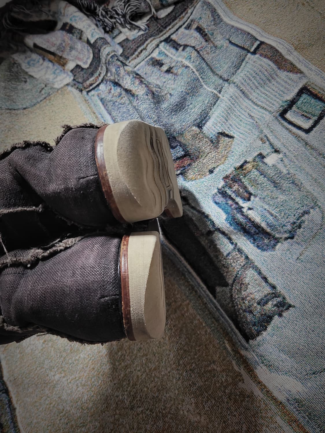 이사무 카타야마 백러쉬 데미지 레더 스니커즈 상품이미지9