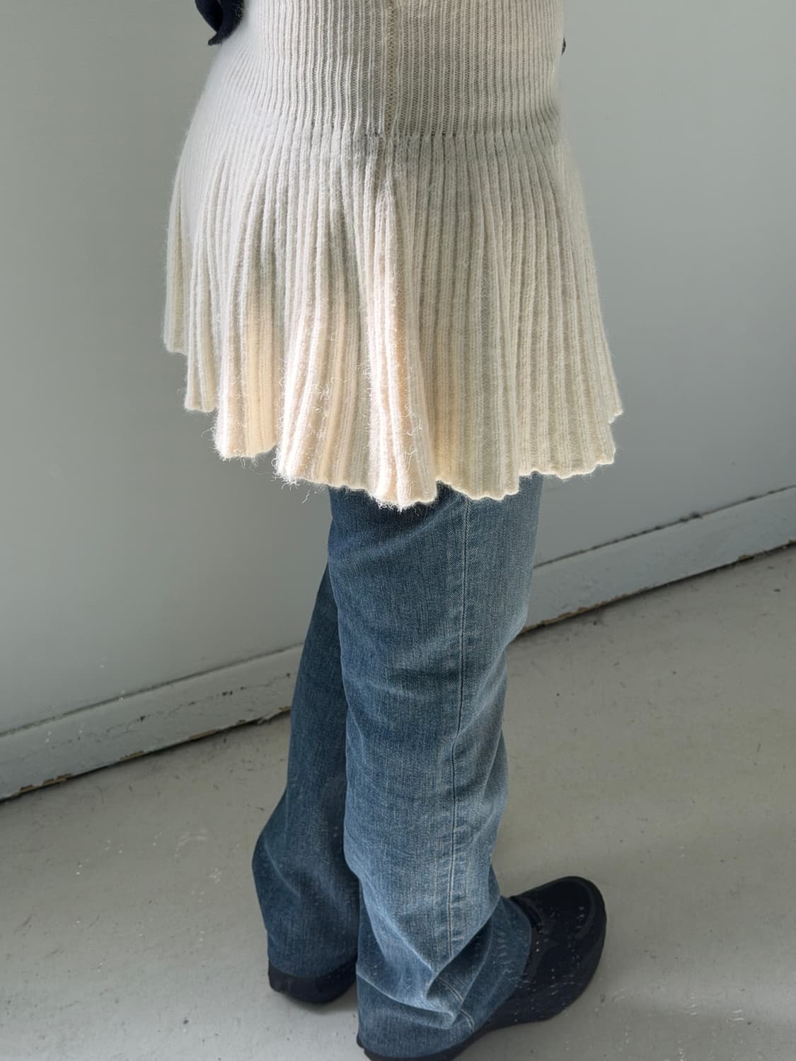 일본빈티지 플리츠 니트 레이어드스커트 상품이미지3