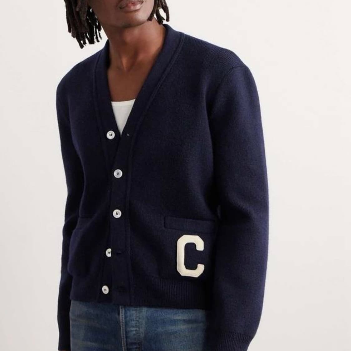 [S+급/M] 셀린느 울 컬리지 로고 가디건 네이비 상품이미지7