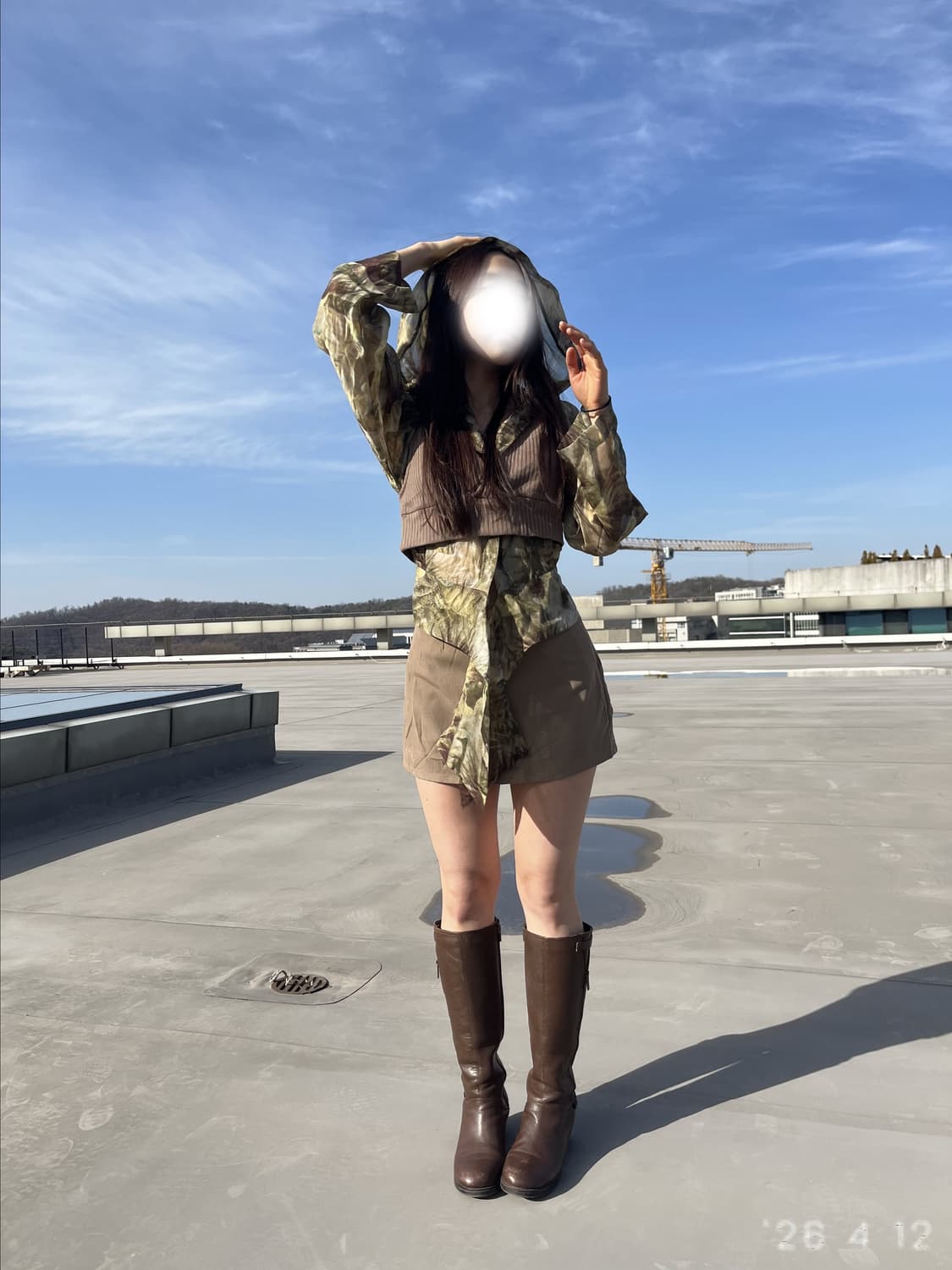 Brown Lap Skirt 브라운 랩 스커트 상품이미지3