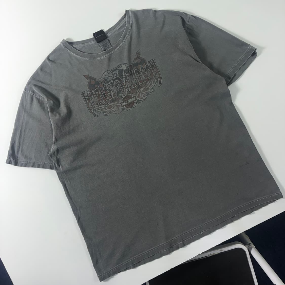 Harley davidson  할리 데이비슨 올드스쿨 워시드 그레이 반팔 상품이미지3