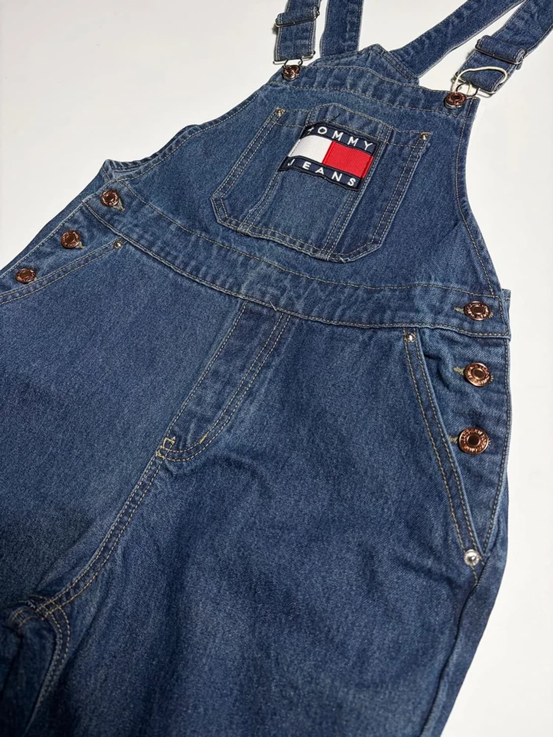 타미진스 로고 패치 빈티지 데님 오버롤 점프수트 R1892 상품이미지2