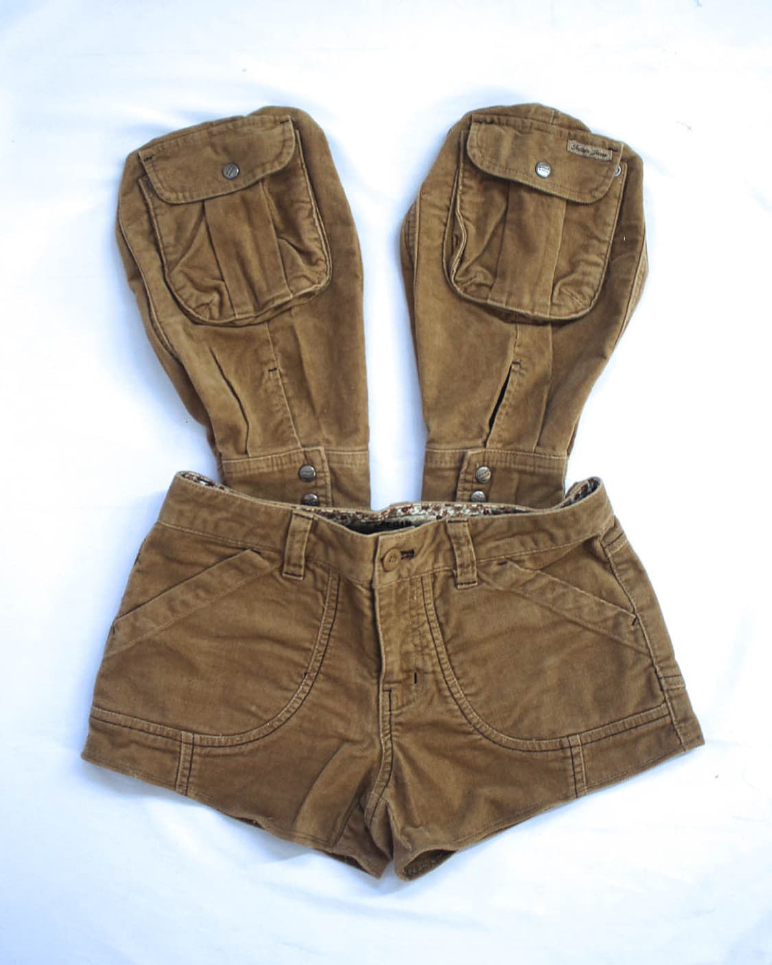 Cargo micro B-ear ochre shorts 상품이미지1