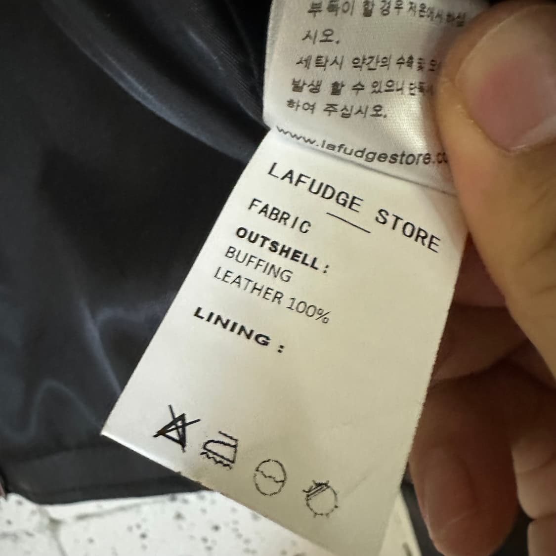 S 라퍼지스토어 레더 블루종 자켓 블랙 상품이미지6