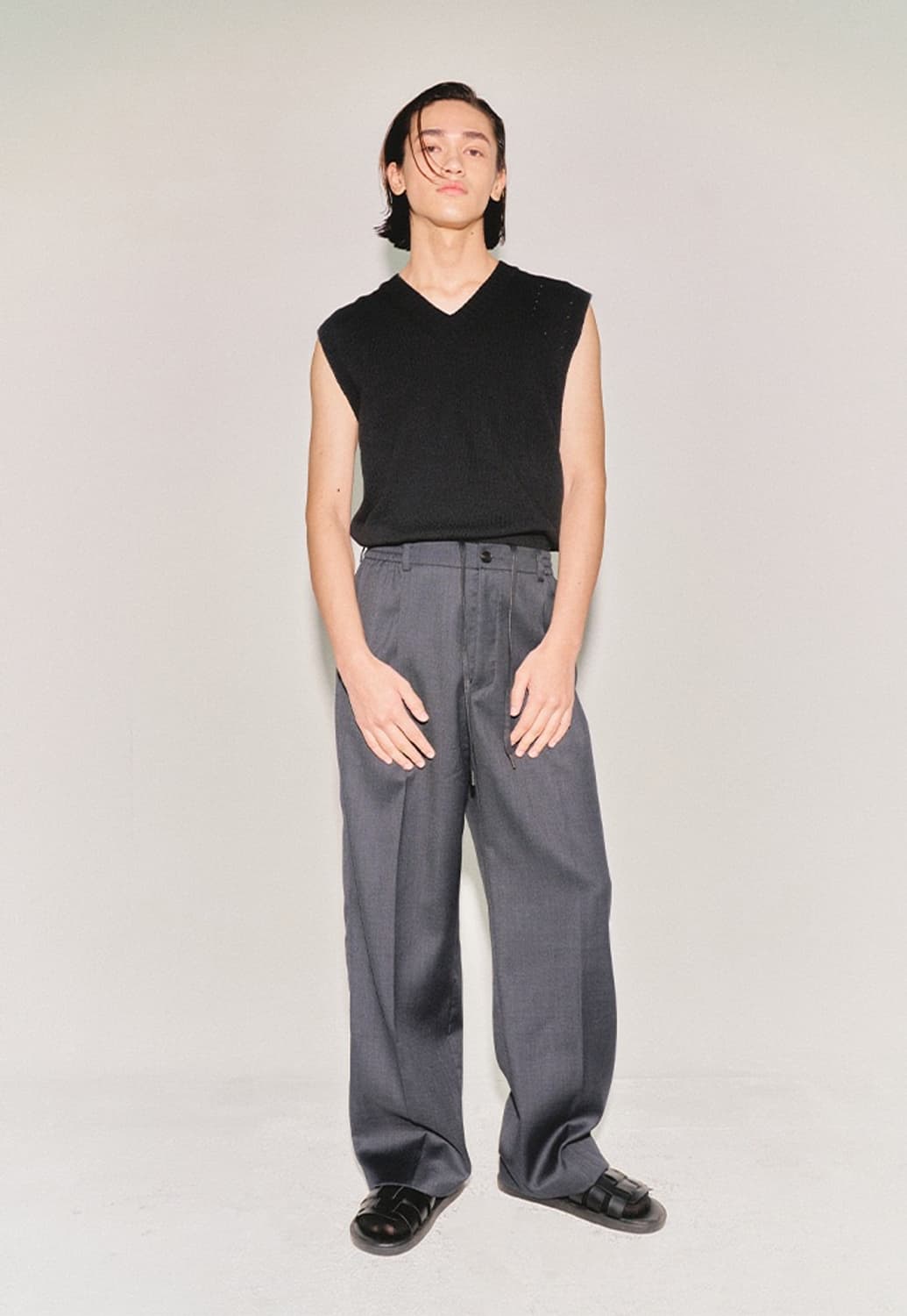 (새상품) 토니웩 tonywack 반밴딩 울슬랙스 바지 32~34 블랙 상품이미지1