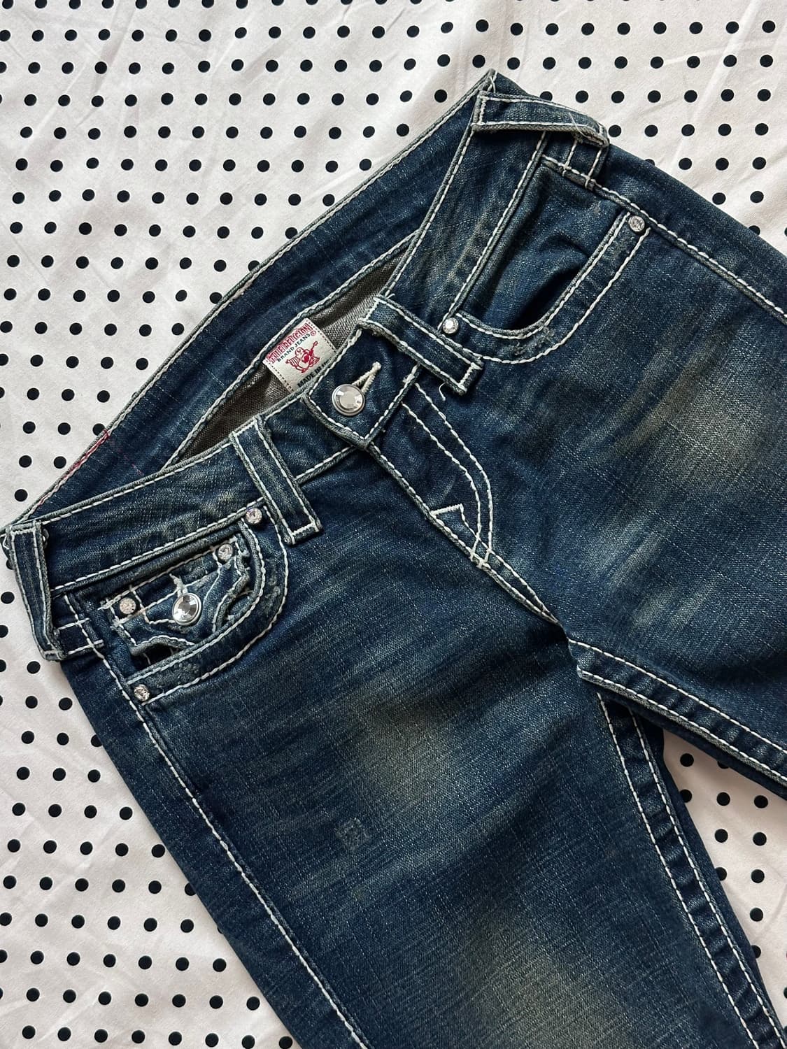 트루릴리전 로우라이즈 부츠컷 데님팬츠 y2k 갸루 펑크 상품이미지3