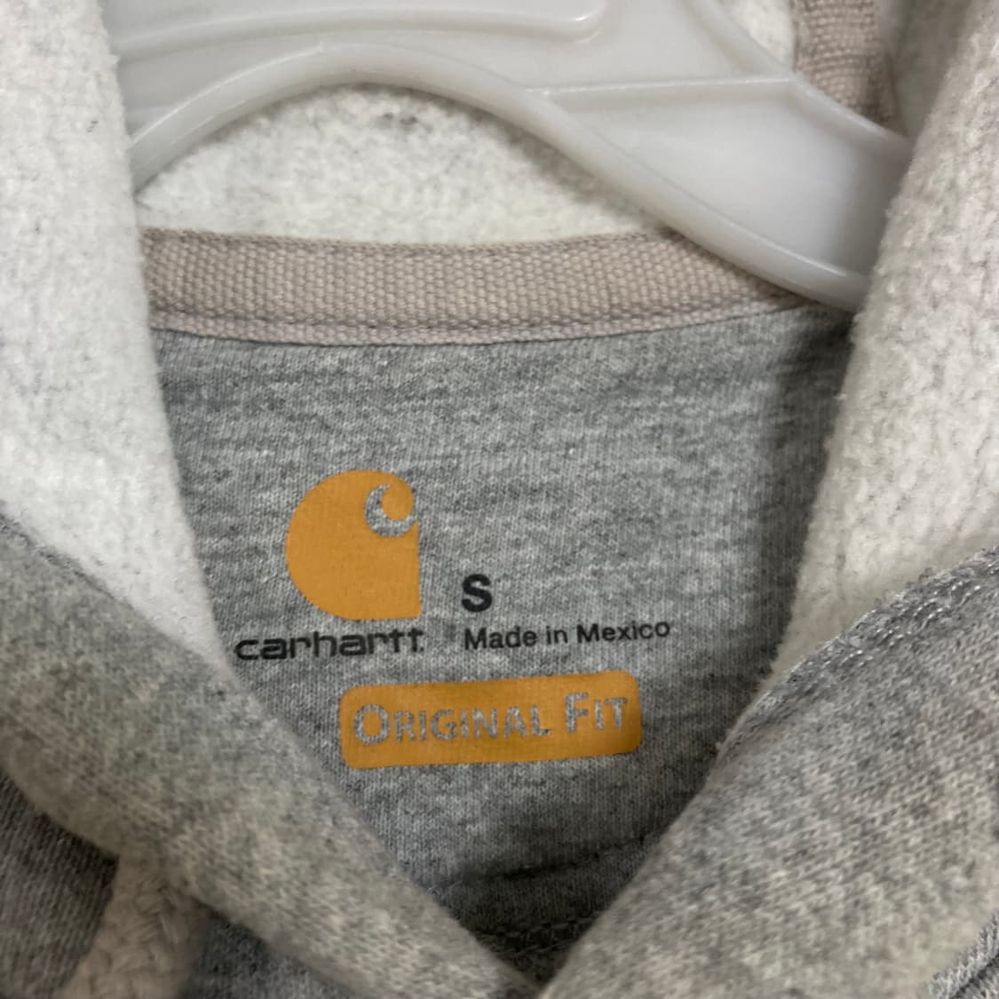 칼하트 박스 로고 그레이 후드티 상품이미지3