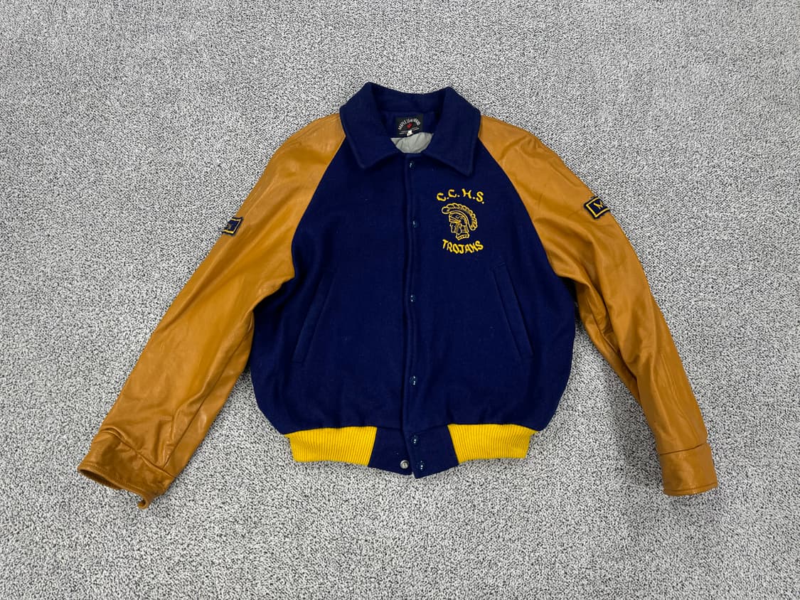 80-90s 빈티지 인디언 레더 바시티 상품이미지1