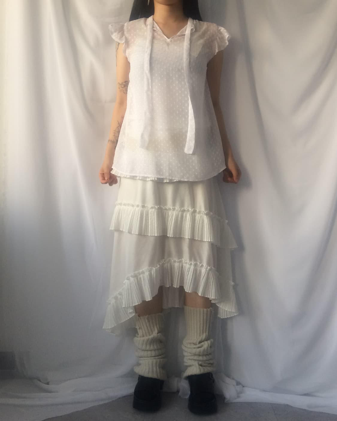 Pleats layer point long skirt 상품이미지6