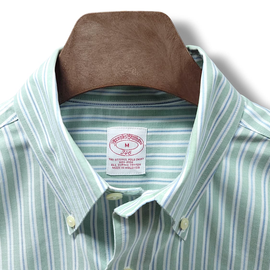 [M~XL] 브룩스브라더스 그린&블루라인 논아이론 수피마코튼 긴팔셔츠 상품이미지8
