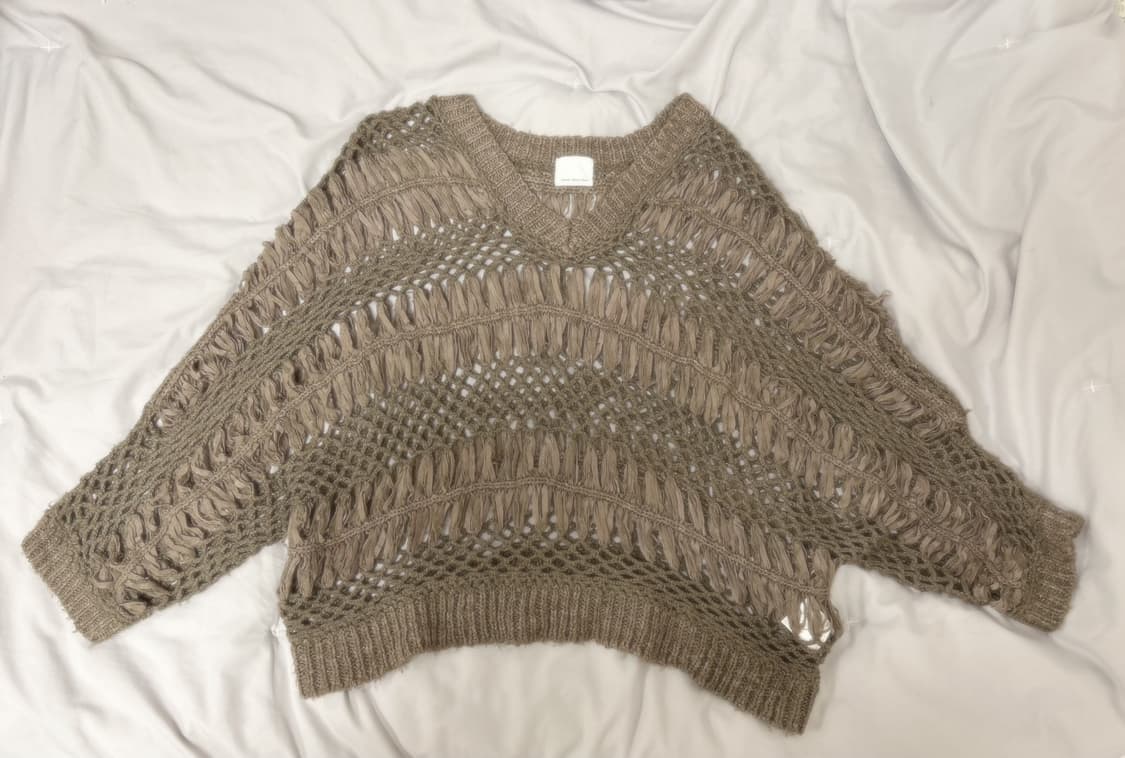 빈티지 그런지 히피 크로셰 가오리핏 니트 오리엔탈 y2k 오네갸루 파우닝 상품이미지1