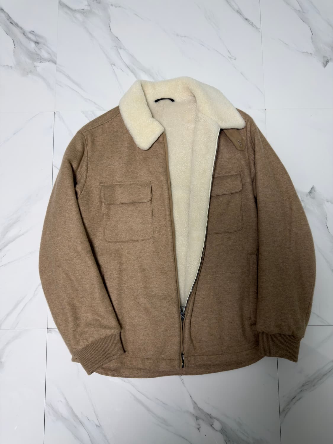 새상품 로로피아나 풀시어링 캐시미어 트리밍 셔츠 자켓 M 백화점택 상품이미지2