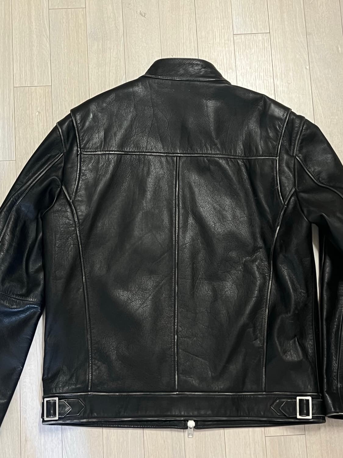 도프제이슨 프리미엄 카우하이드 워싱 바이커 자켓 BLACK 상품이미지4