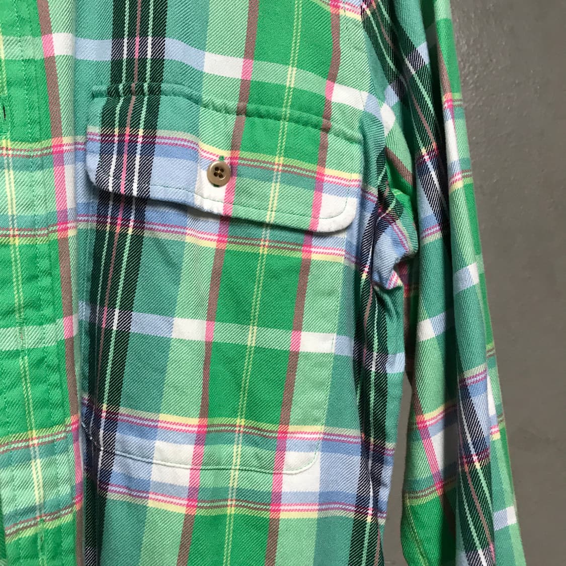 폴로 랄프로렌 체크 셔츠 그린 14(W) 상품이미지4