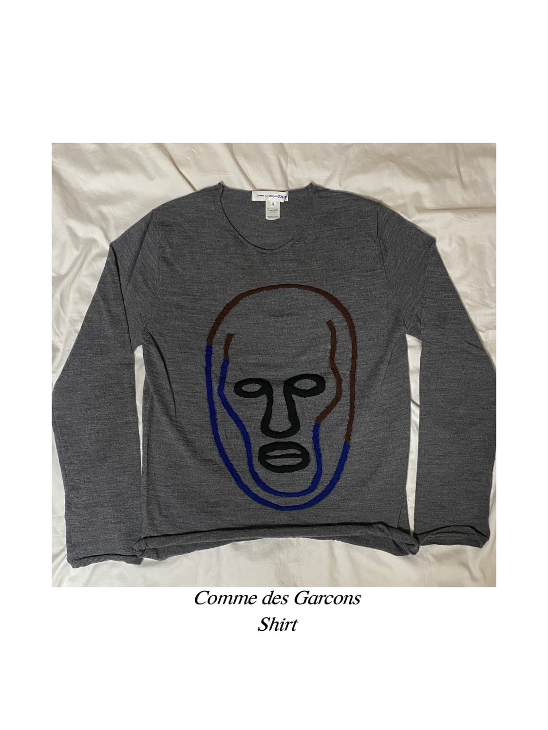 꼼데가르송 컬렉션 자카드 페이스 니트 티셔츠 셔츠 옴므 플러스 준야 상품이미지1