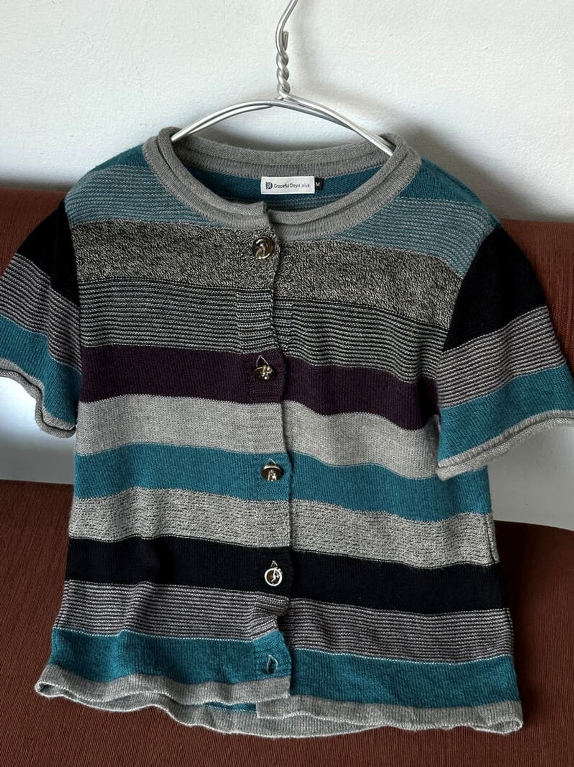 Panel design knit cardigan top 상품이미지1