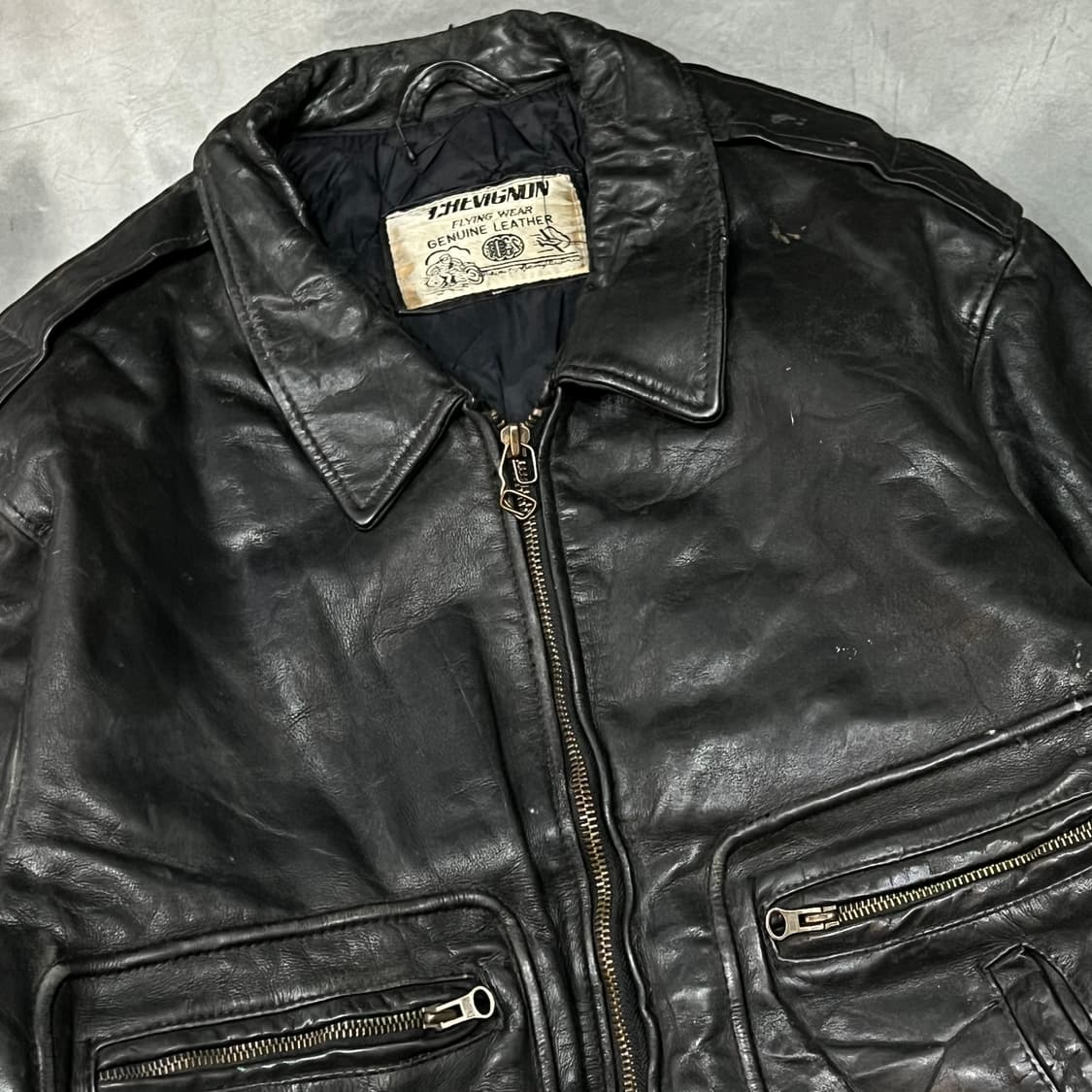  쉐비뇽 레더 봄버 자켓 y15096 상품이미지3