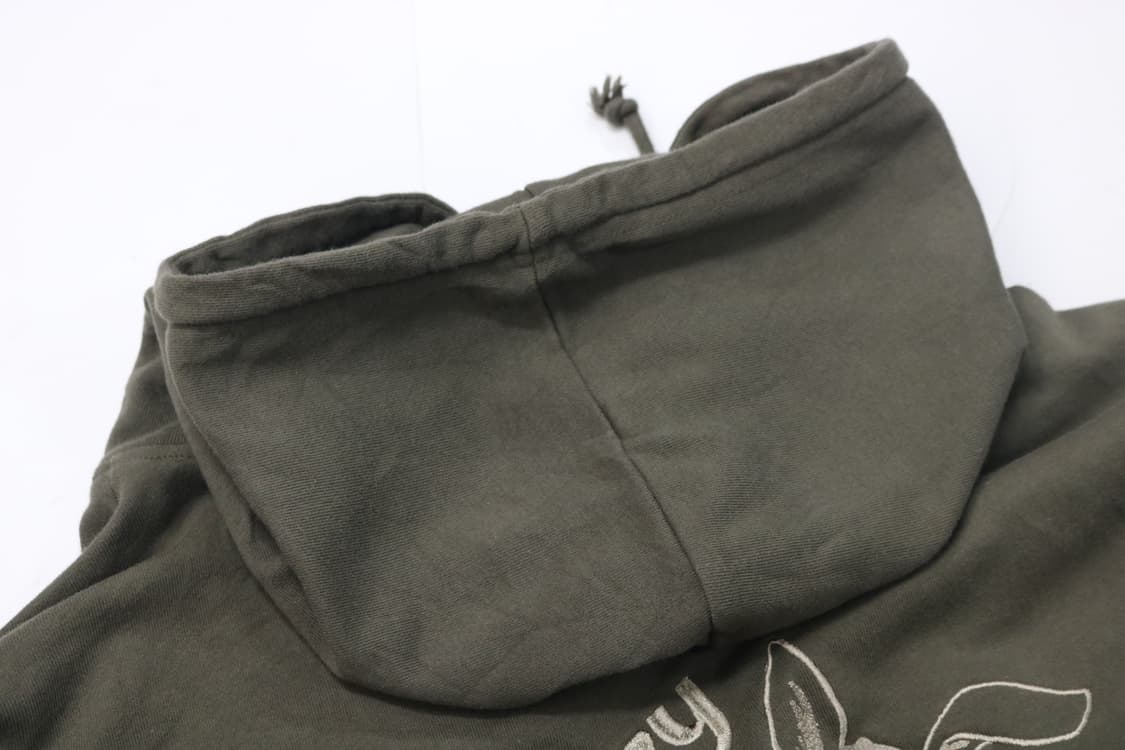 GYDA 제이다 백로고 토끼 자수 카키 오버핏 후드티 상품이미지4