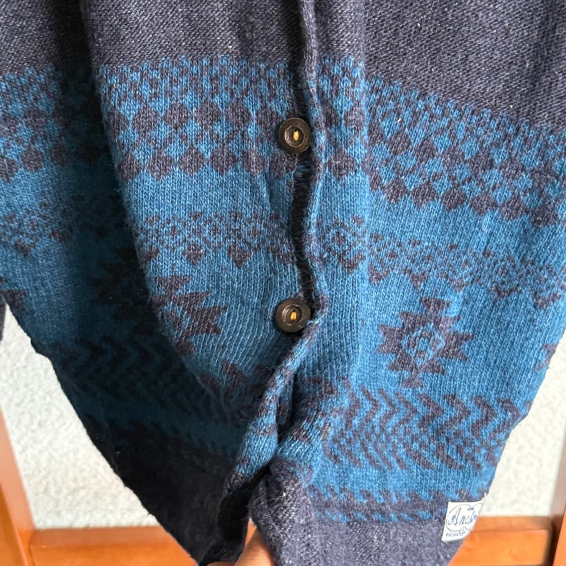 겨울 마을의 푸른 난로 가디건 상품이미지5