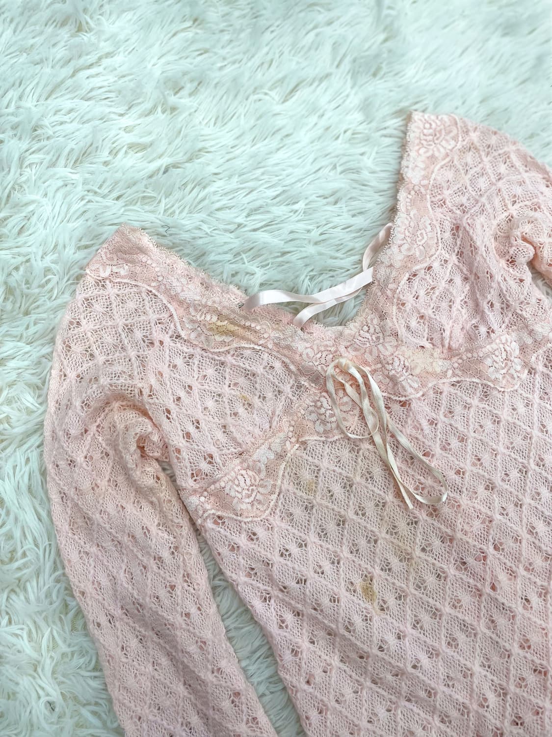 00s 초판 리즈리사 아카이브 아일릿 디테일 레이스 크로쉐 롱슬리브 상품이미지3
