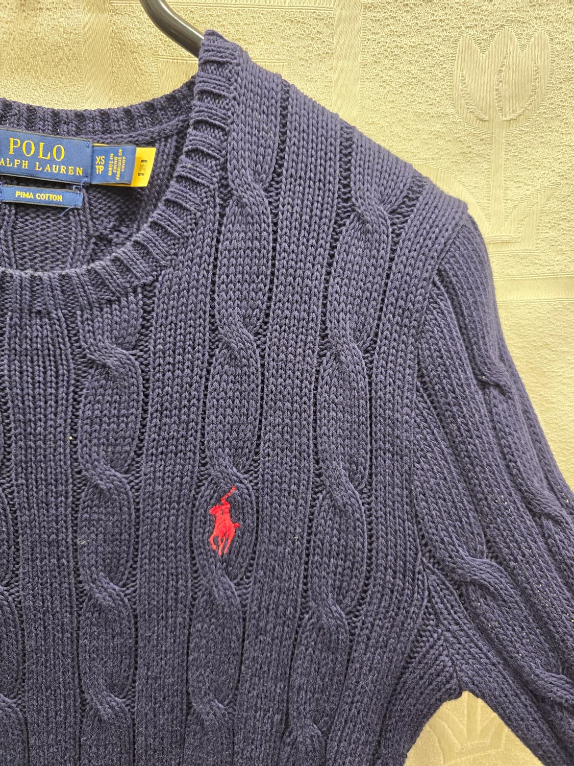 폴로 랄프로렌 네이비 케이블 니트 티셔츠 XS (44) 상품이미지3