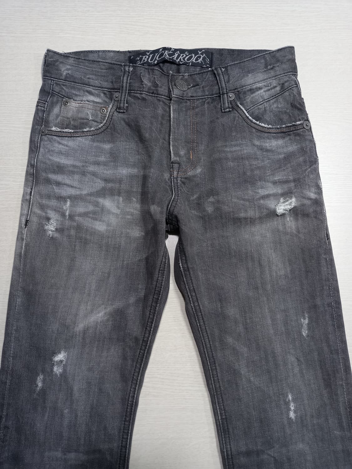 28 BUCKAROO 데미지워싱 일자진 다크그레이 28-914 상품이미지3