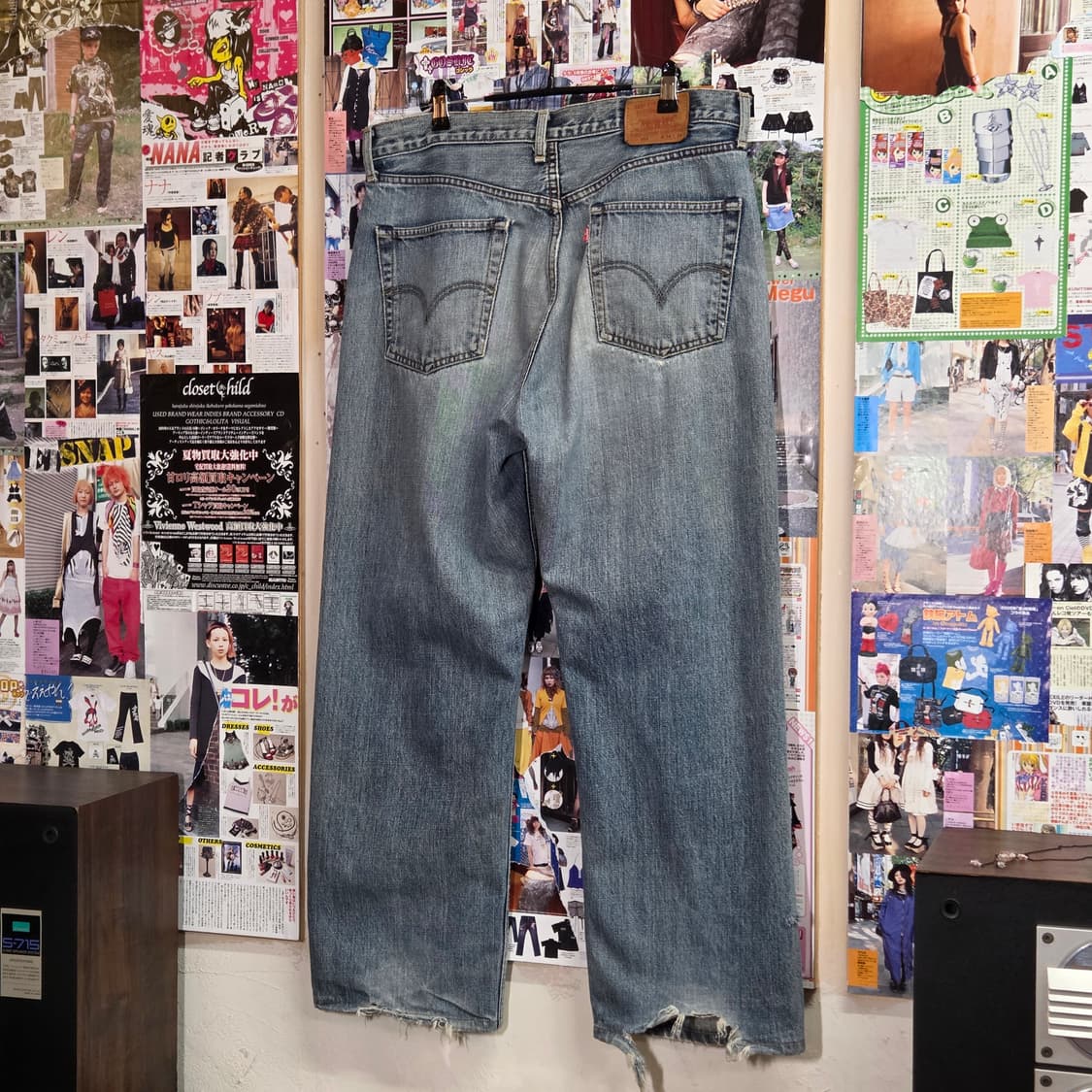 리바이스 JPN 504 디스 데미지 연청 데님 팬츠 상품이미지3